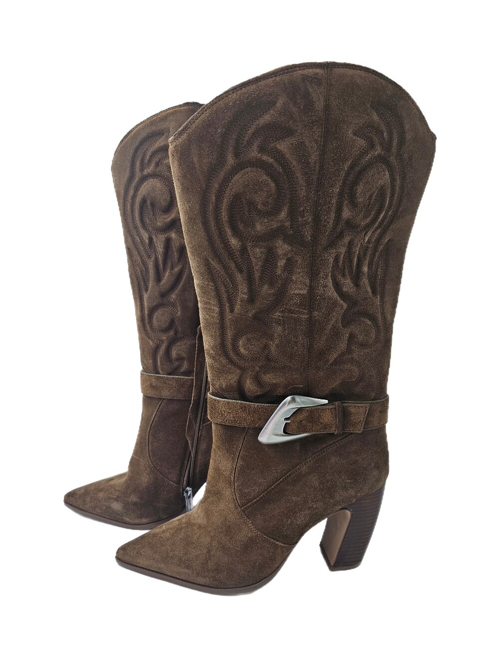 Vince Camuto Biancaa 2 Dark Brown Suede Western Knee High Cowboy Boots Size 10M!